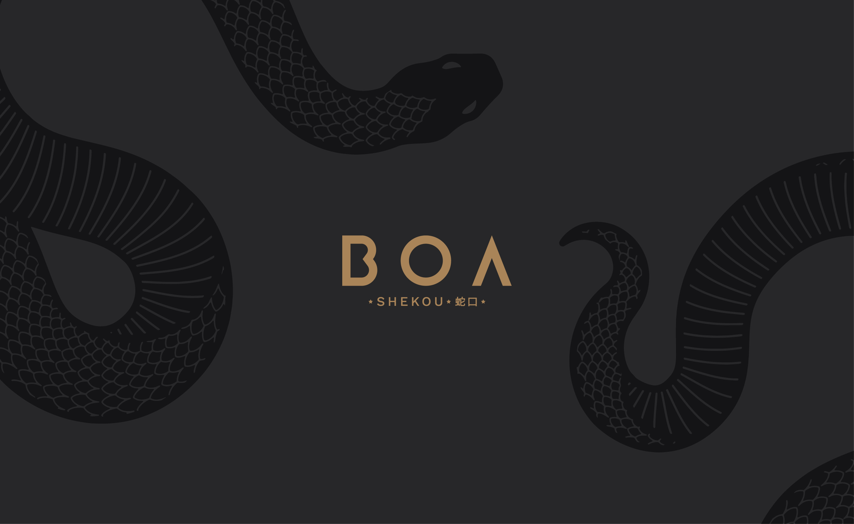 design du logo pour le bar restaurant boa par le studio graphique archétype à Annecy
