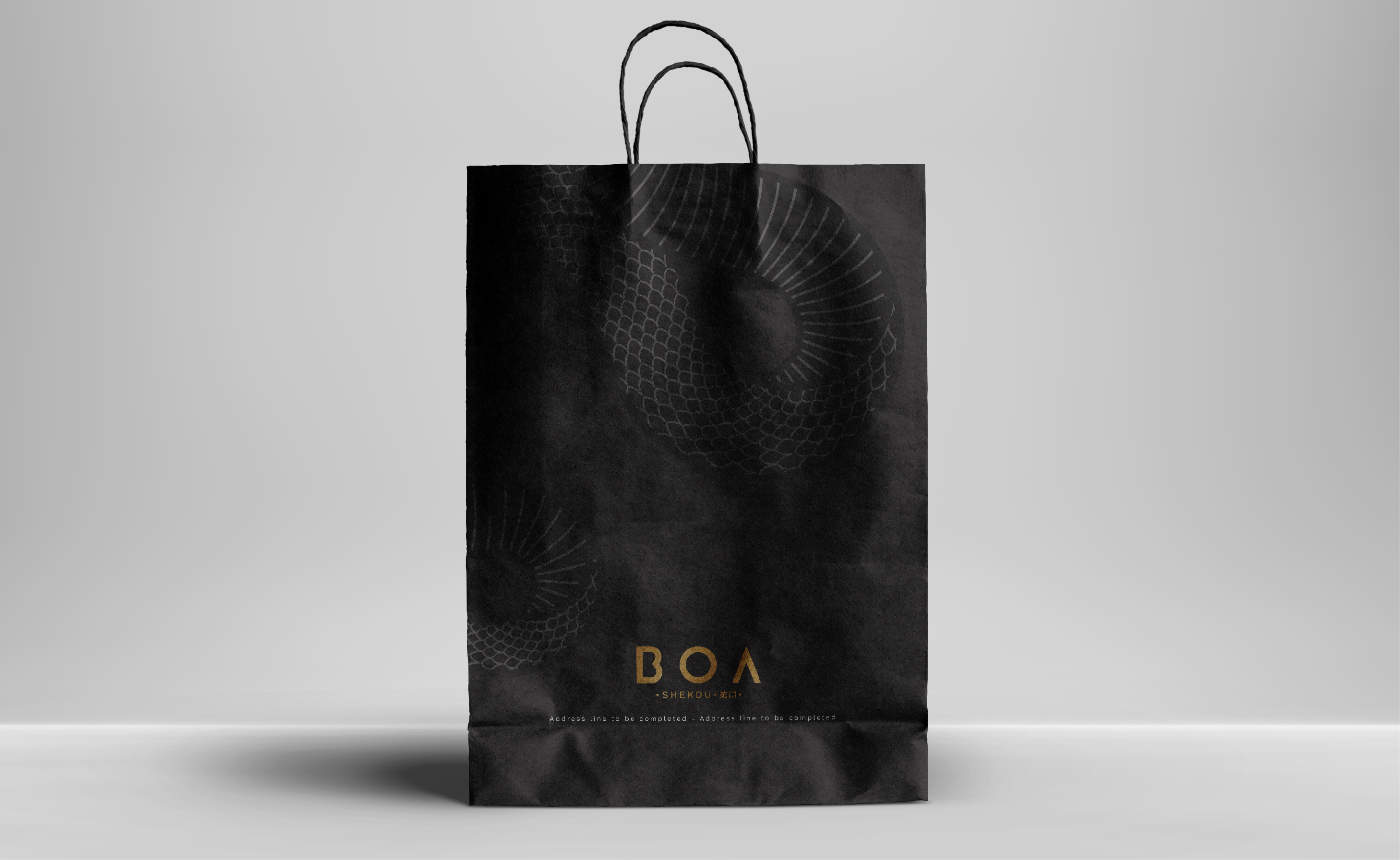 design d'un packaging pour le bar restaurant boa par le studio graphique archétype à Annecy