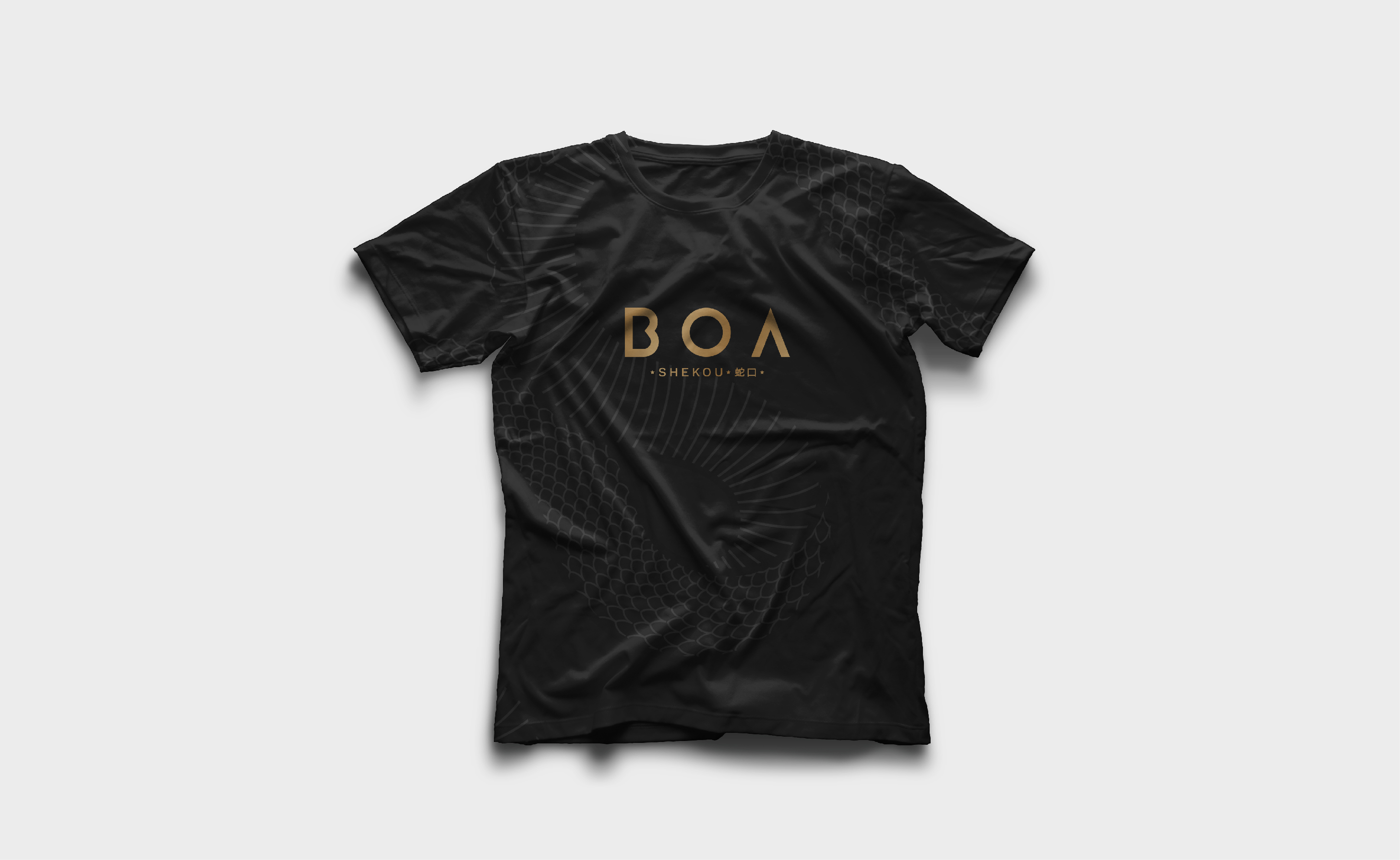 design du t-shirt pour le bar restaurant boa par le studio graphique archétype à Annecy