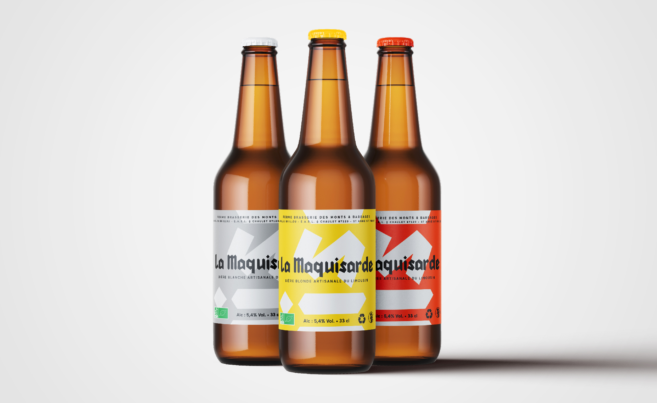 design des étiquettes pour l’identité visuelle de la bière maquisarde