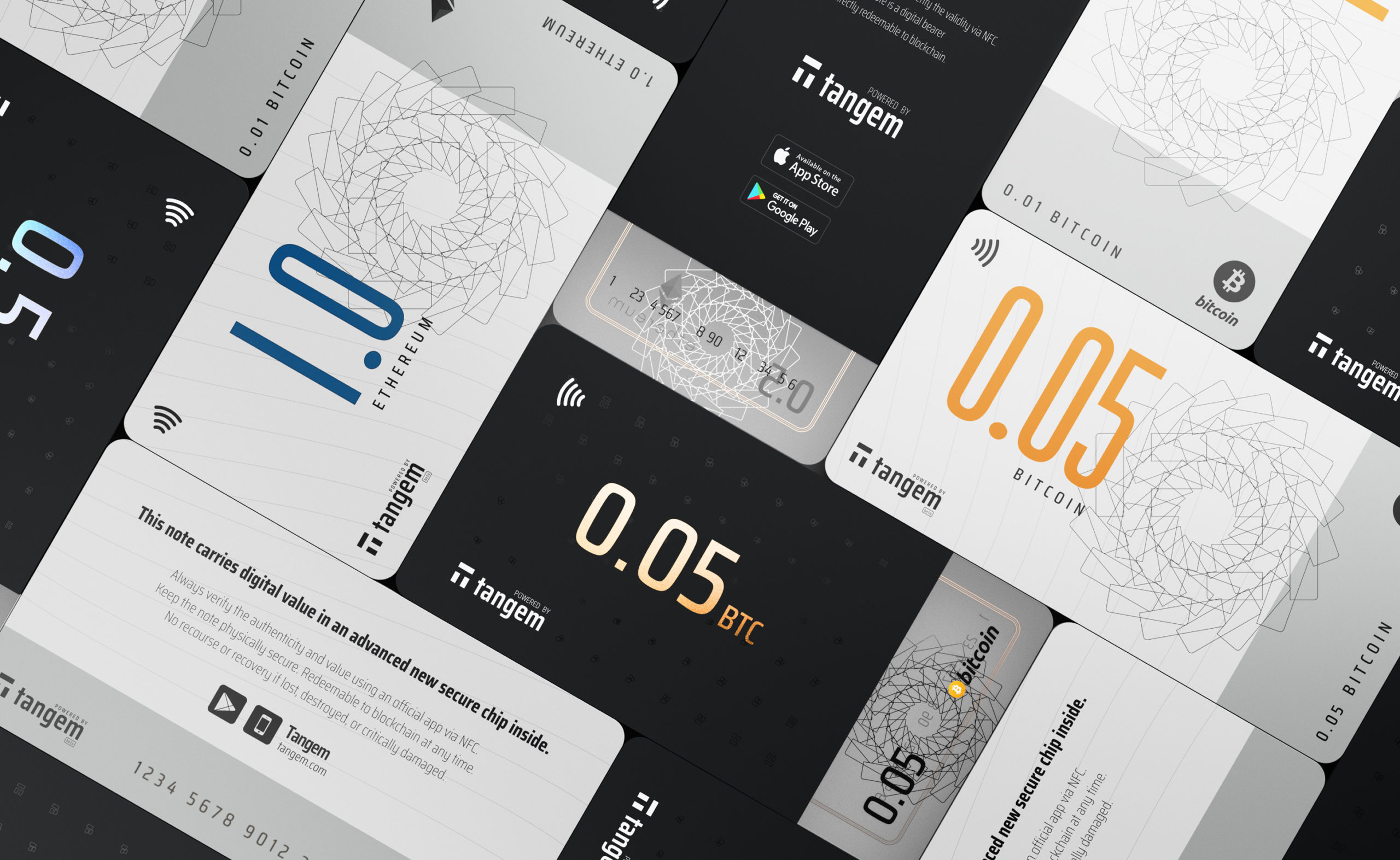 design des cartes de paiement de la startup de finance tangem par le studio graphique archétype à Annecy